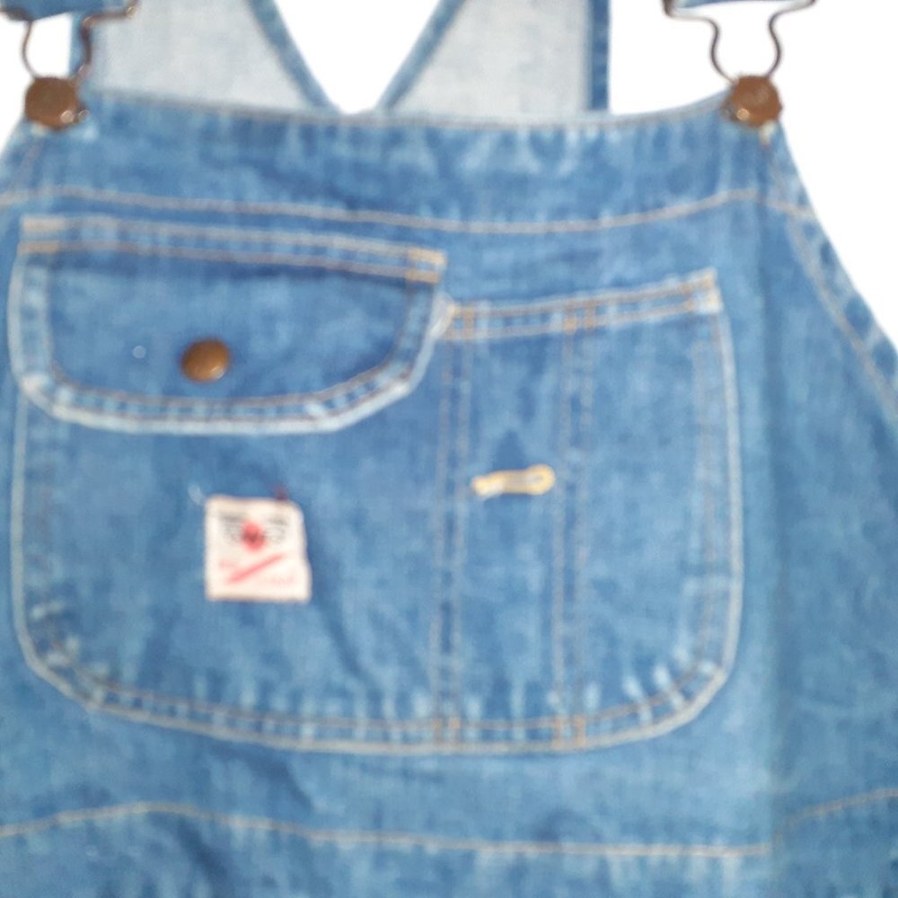 Vintage GWG-Scrubbies-Bib Overalls Coveralls-Denim Jeans-Size 46 Men - Picture 2 of 6